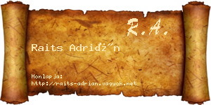 Raits Adrián névjegykártya